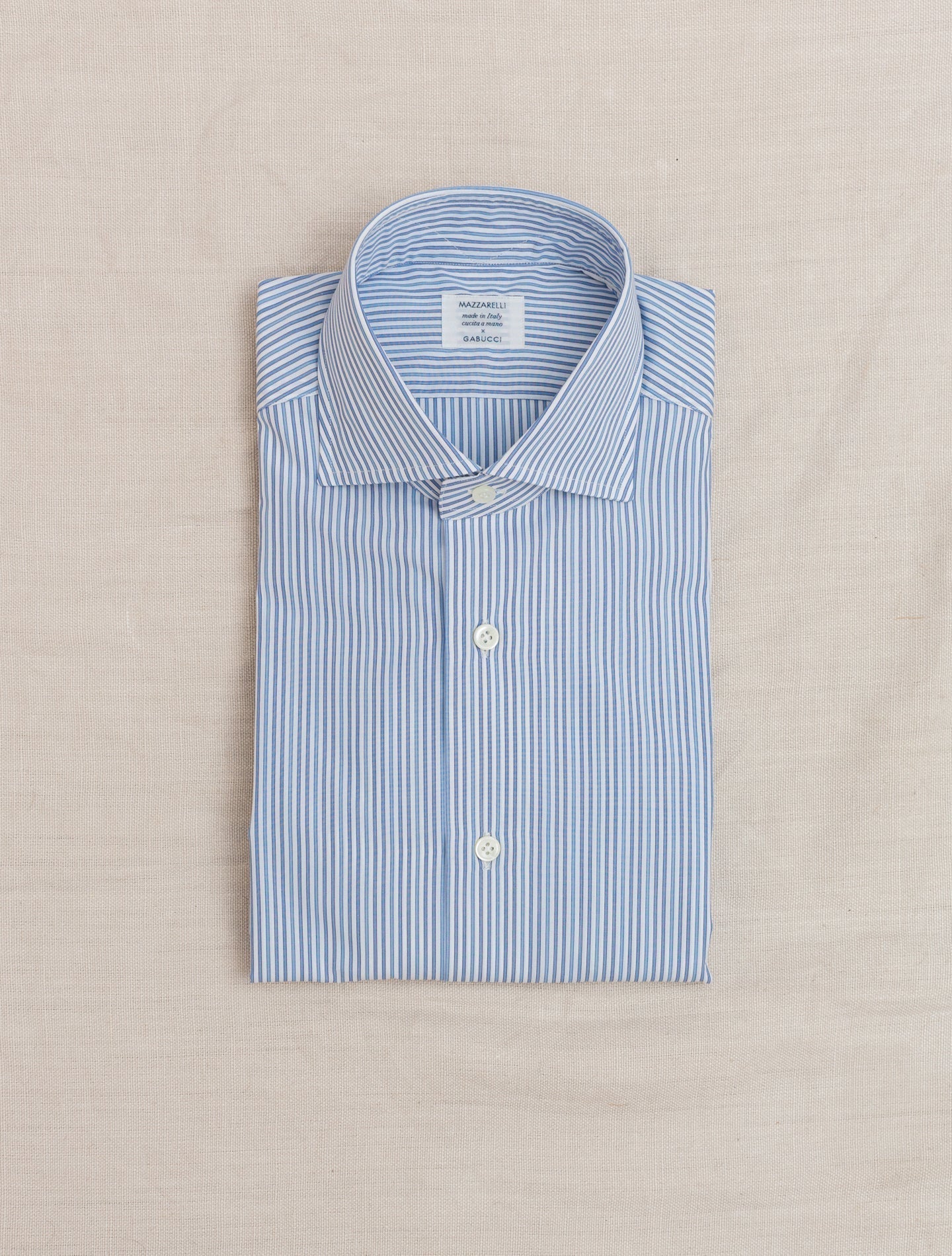 Multi Stripe Cotton Shirt Blue Mazzarelli Shirts 38