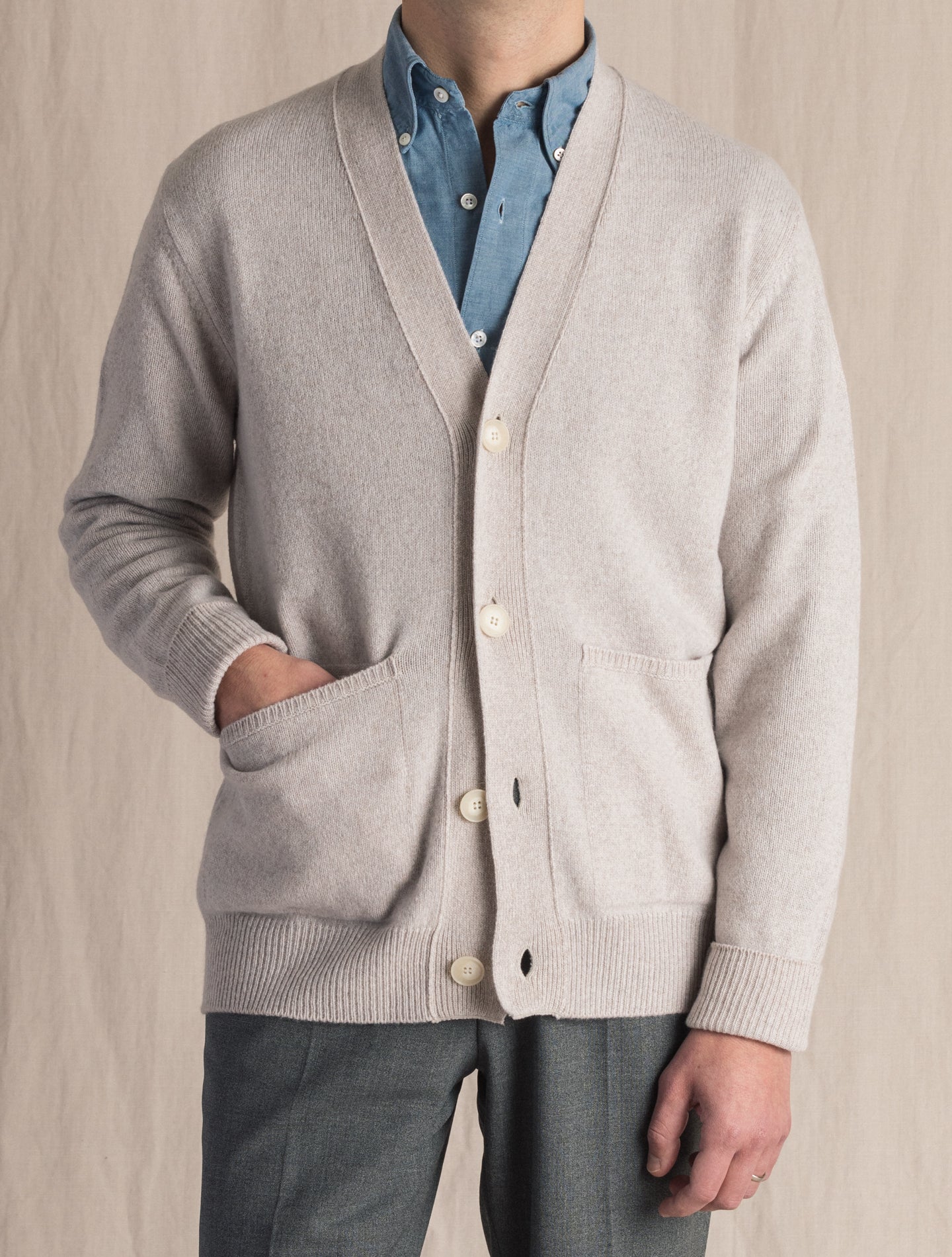 Natural Wool Cashmere Cardigan | Gabucci