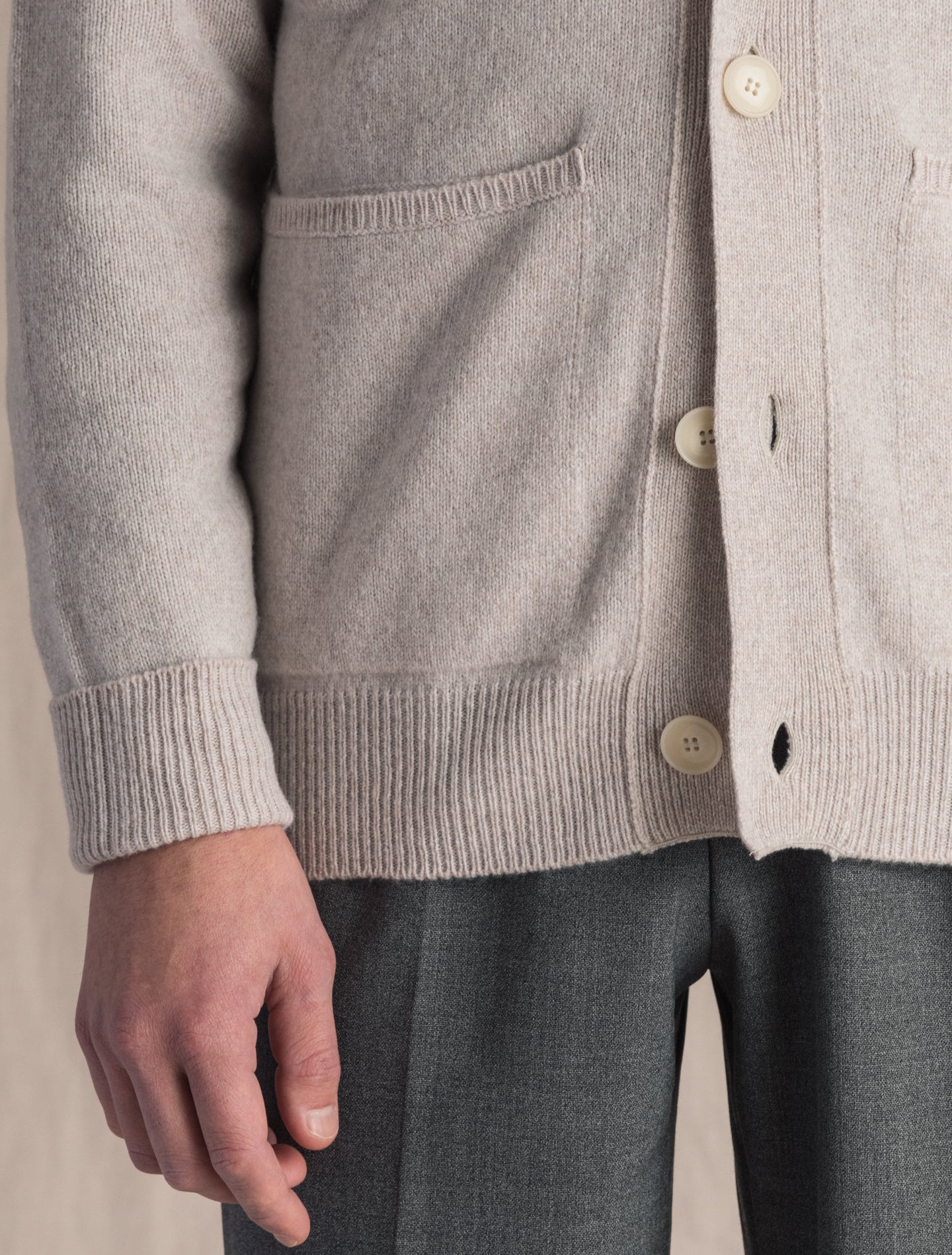 Natural Wool Cashmere Cardigan | Gabucci