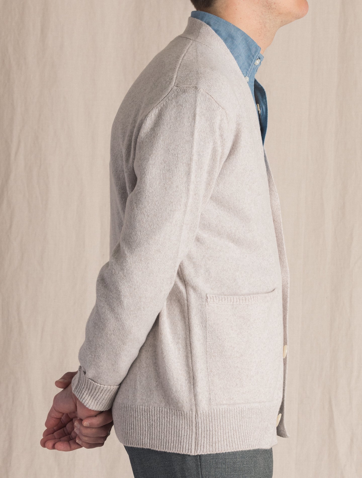 Natural Wool Cashmere Cardigan | Gabucci