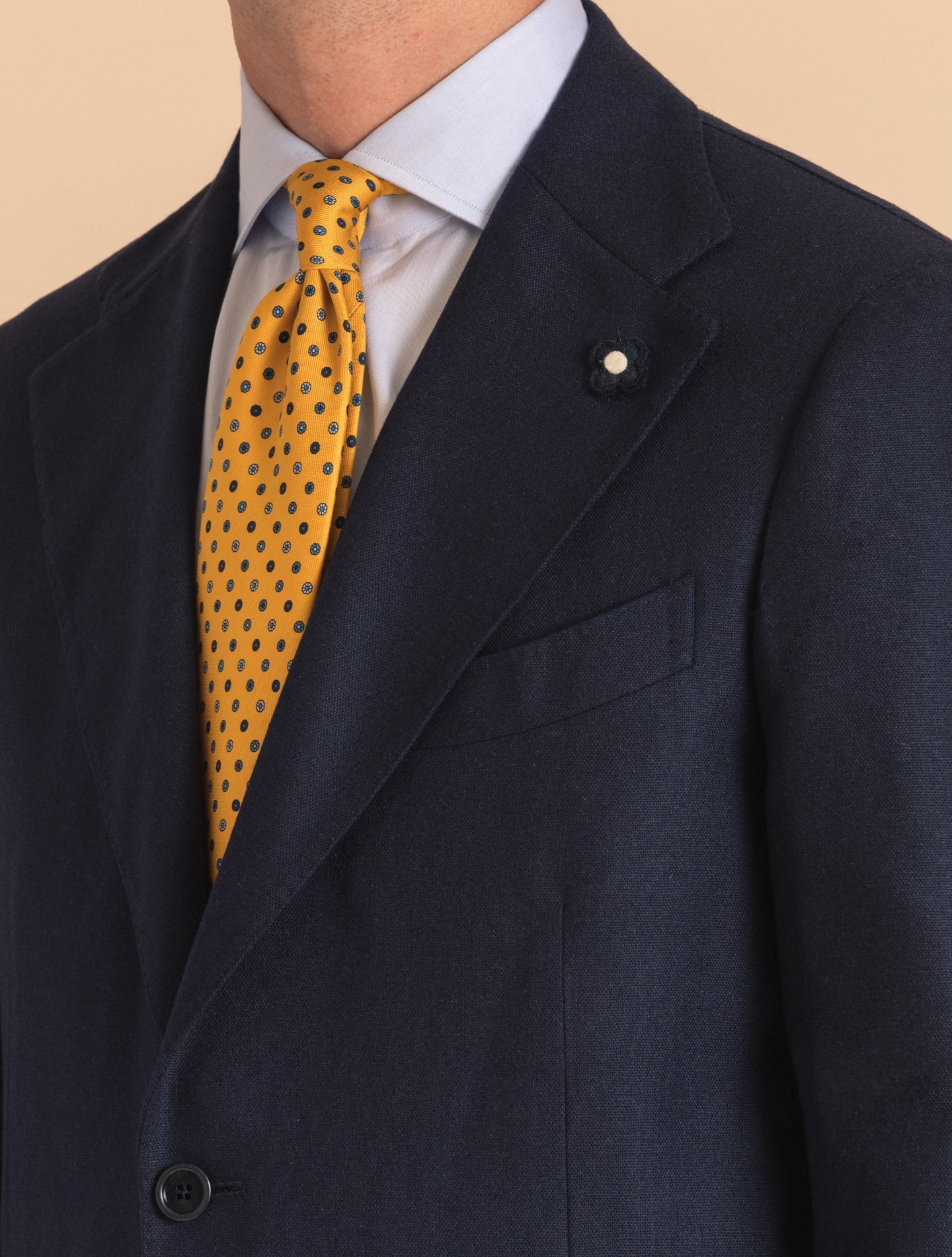 Navy Cashmere Unlined Single Breasted Jacket | Gabucci