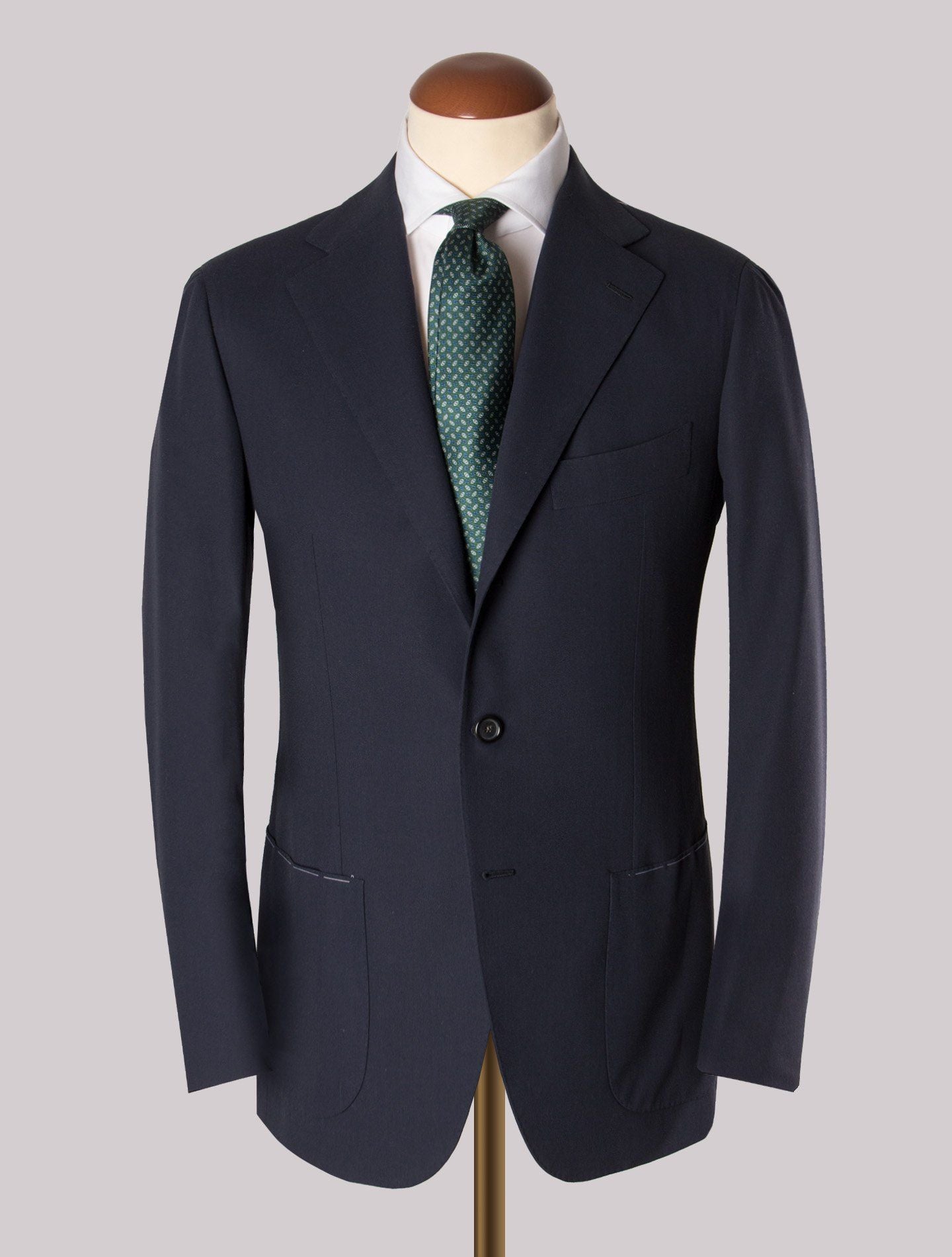 Navy Cotton Single Breasted Suit