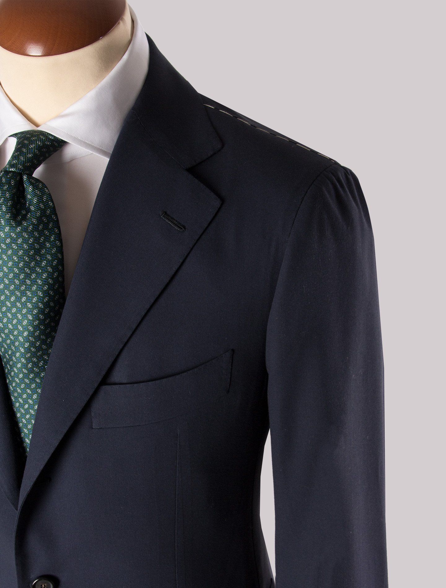 Navy Cotton Single Breasted Suit