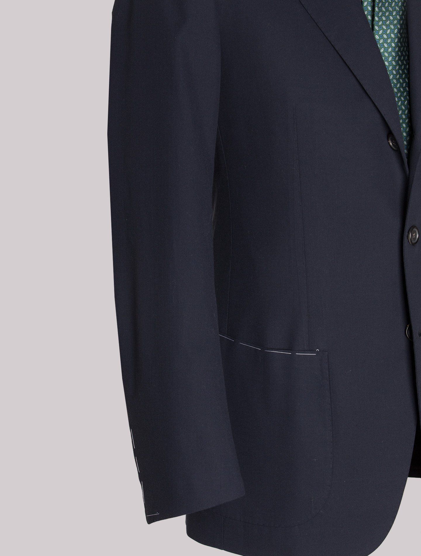 Navy Cotton Single Breasted Suit