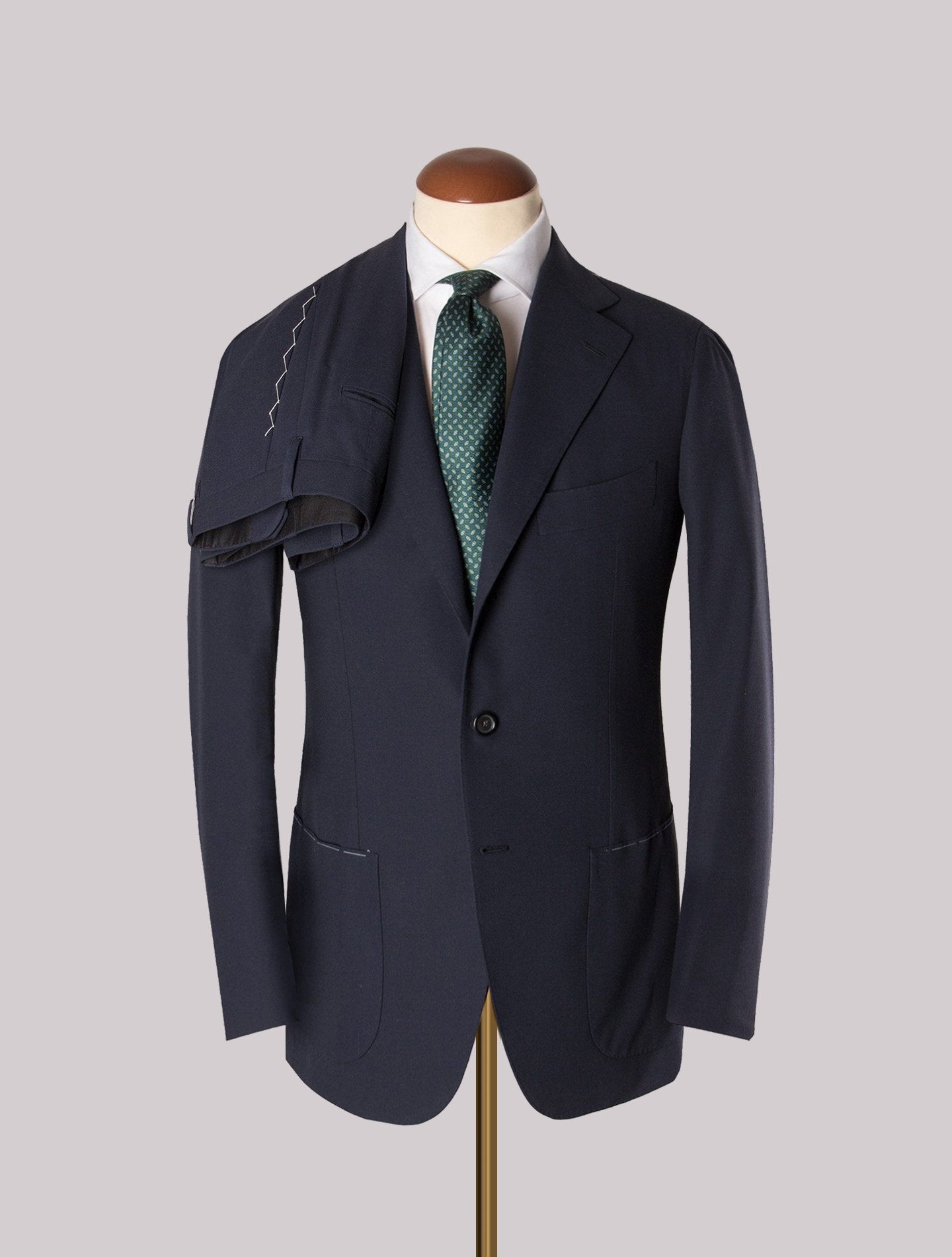 Navy Cotton Single Breasted Suit