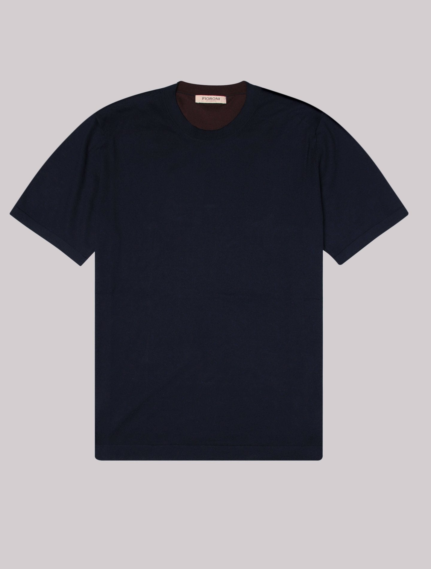 Navy  Fine Crewneck Short Sleeve