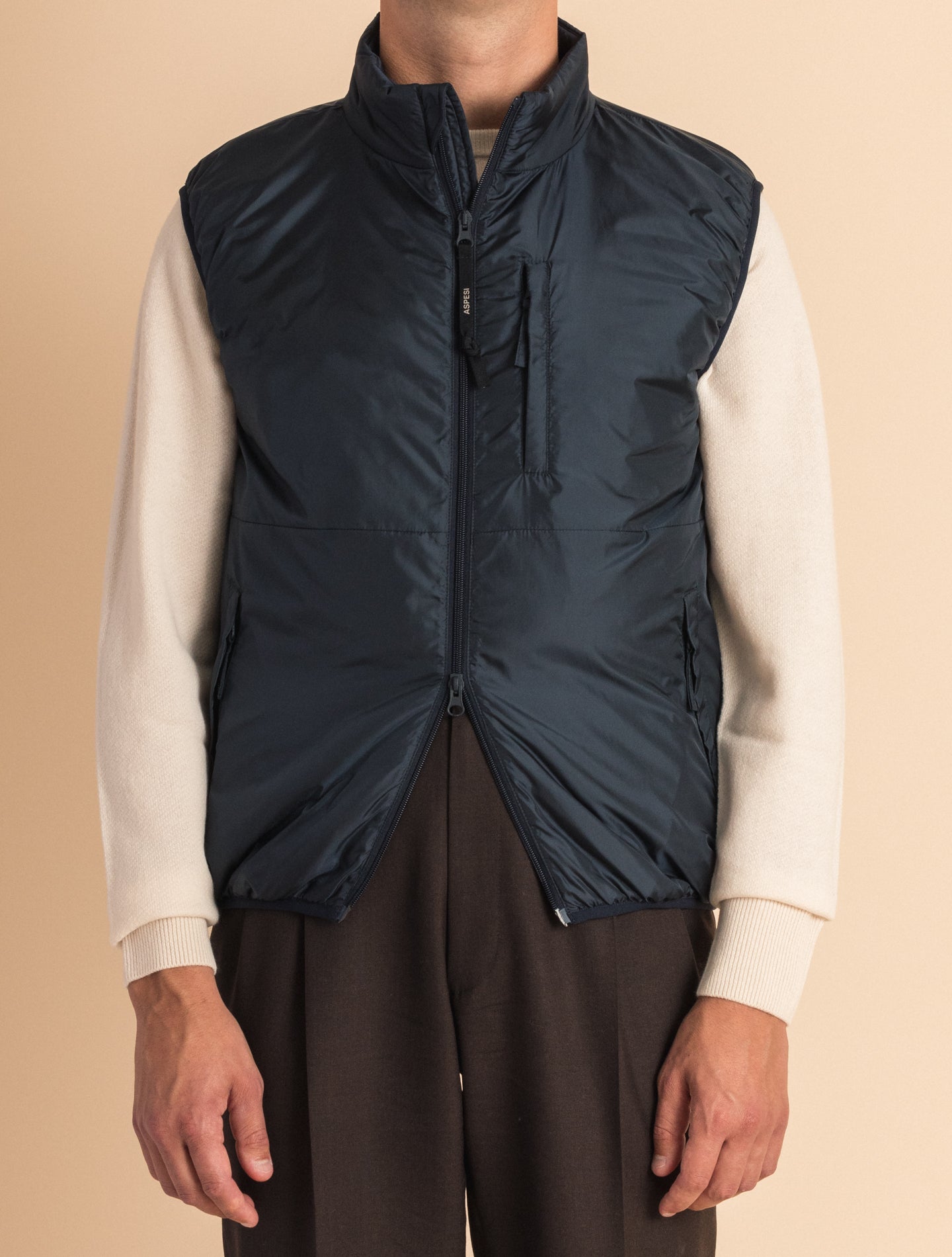 Navy Padded Jil Gilet | Gabucci