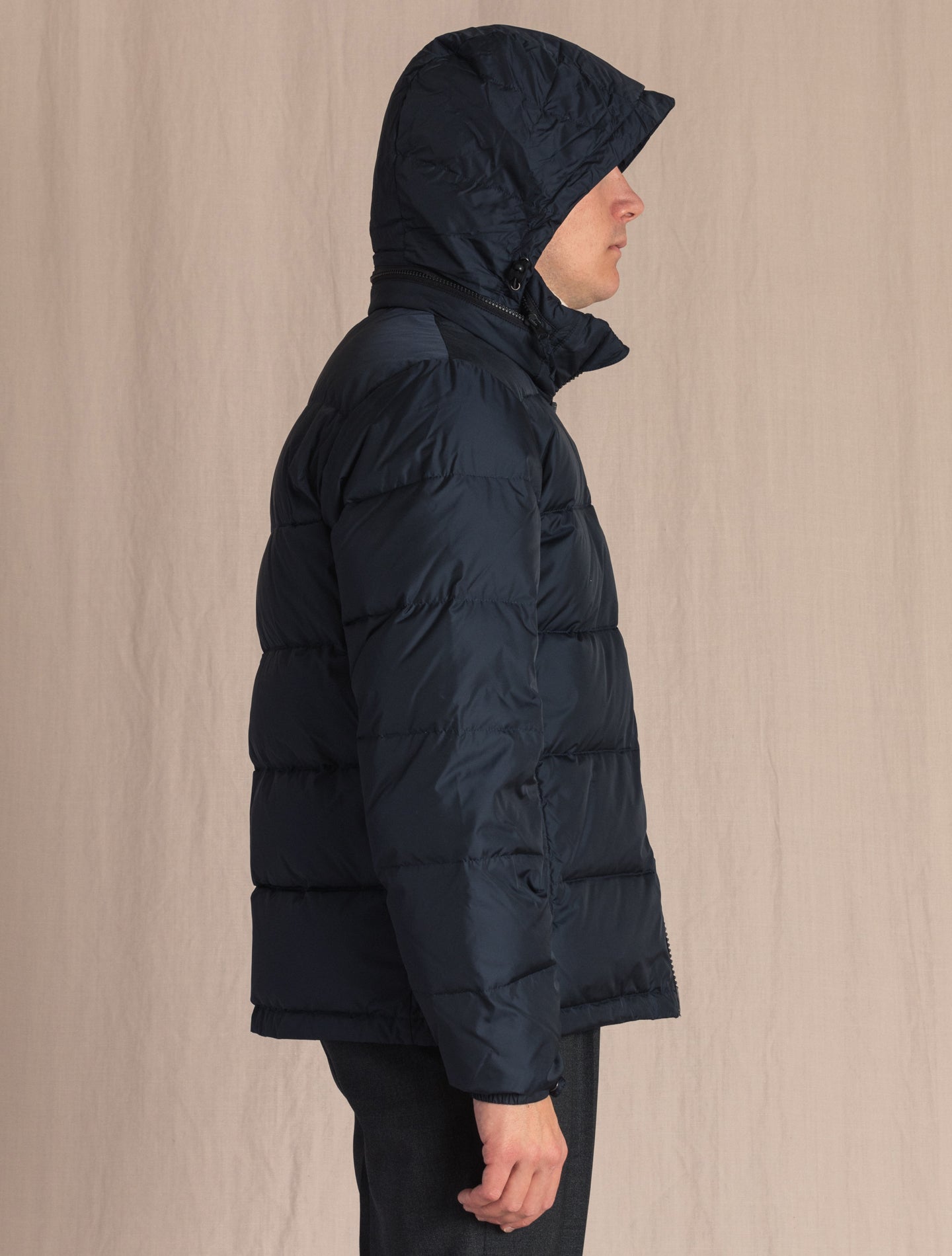 Navy Padded Poco Elastico Jacket | Gabucci