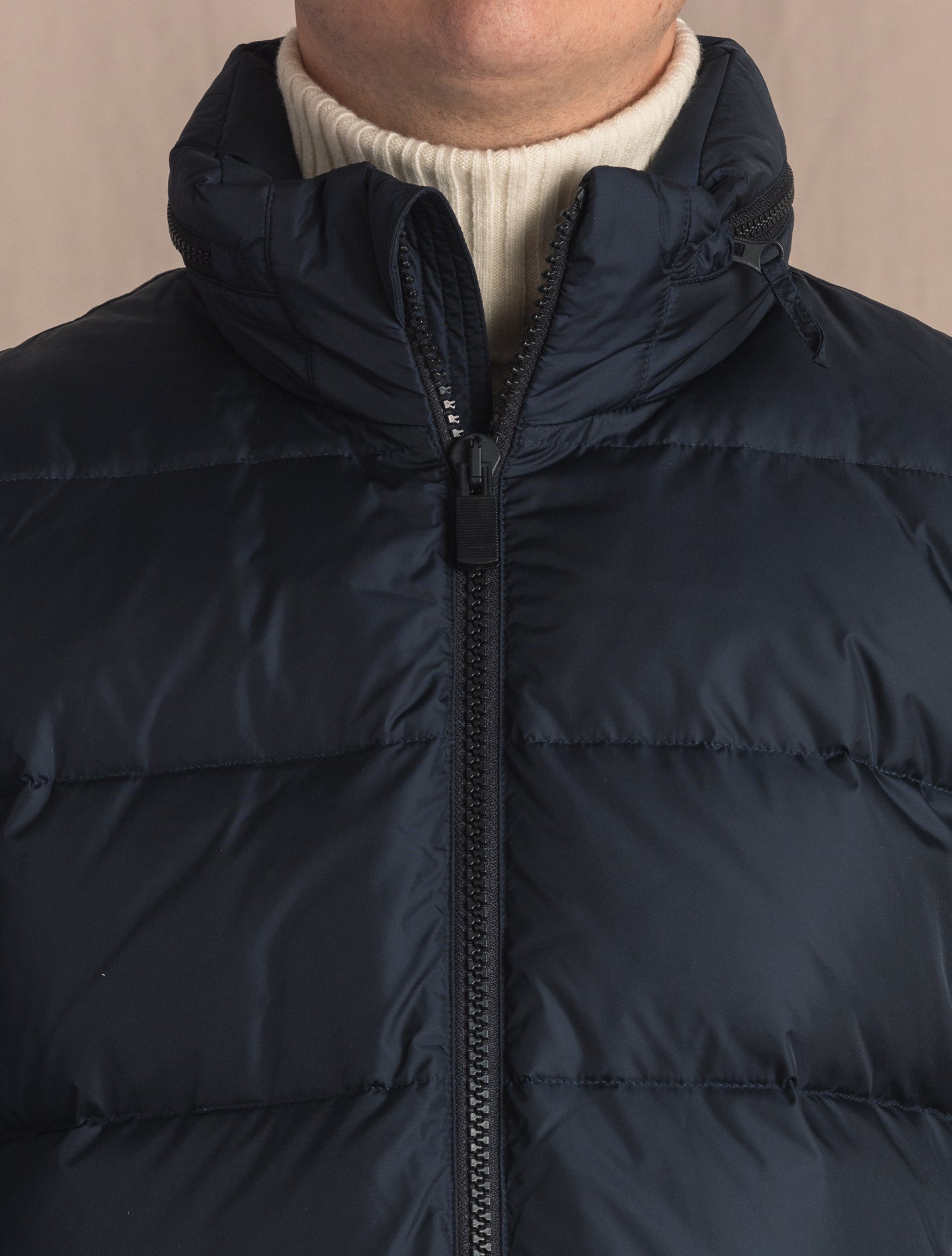 Navy Padded Poco Elastico Jacket | Gabucci