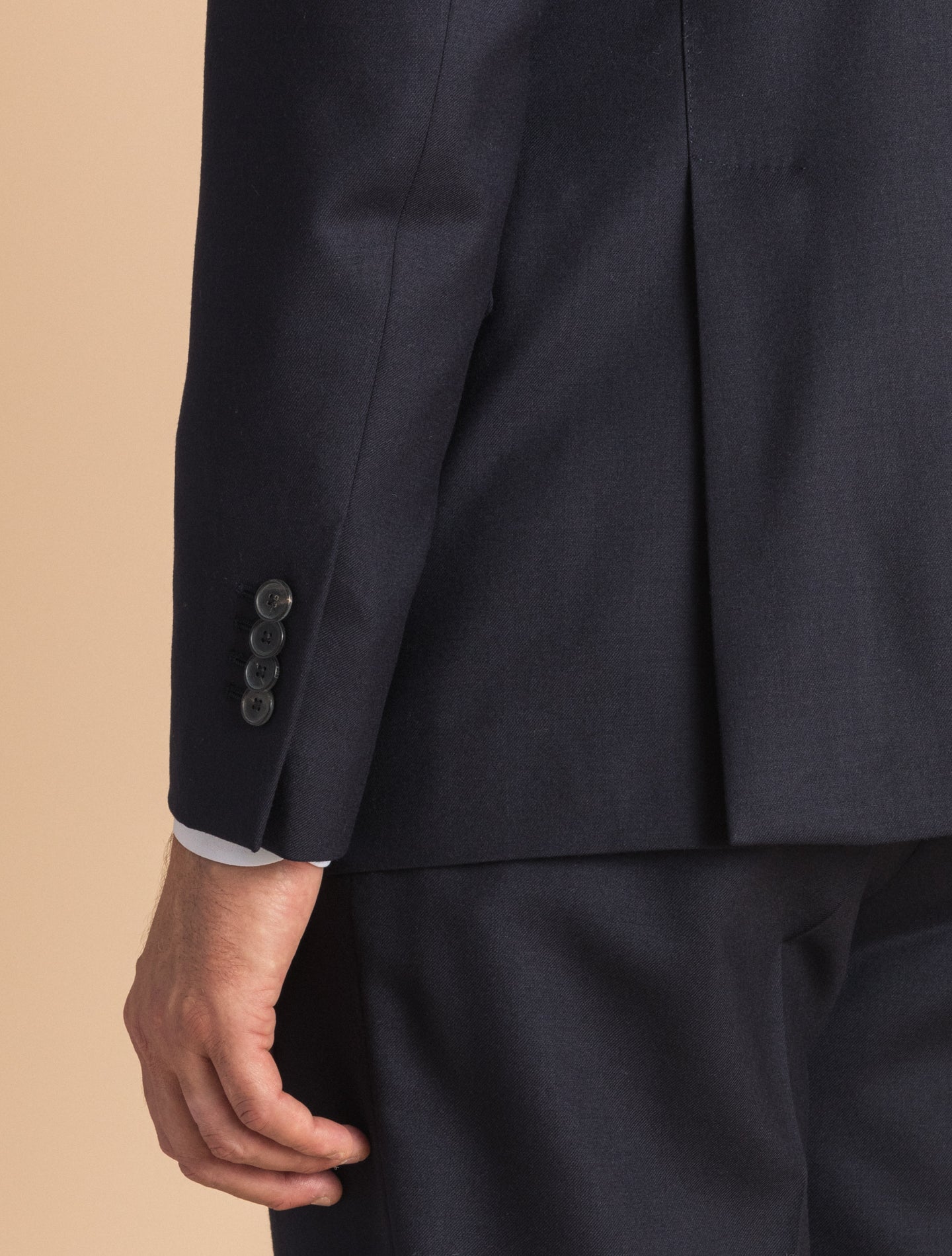 Navy Twill Wool Single Breasted Suit | Gabucci