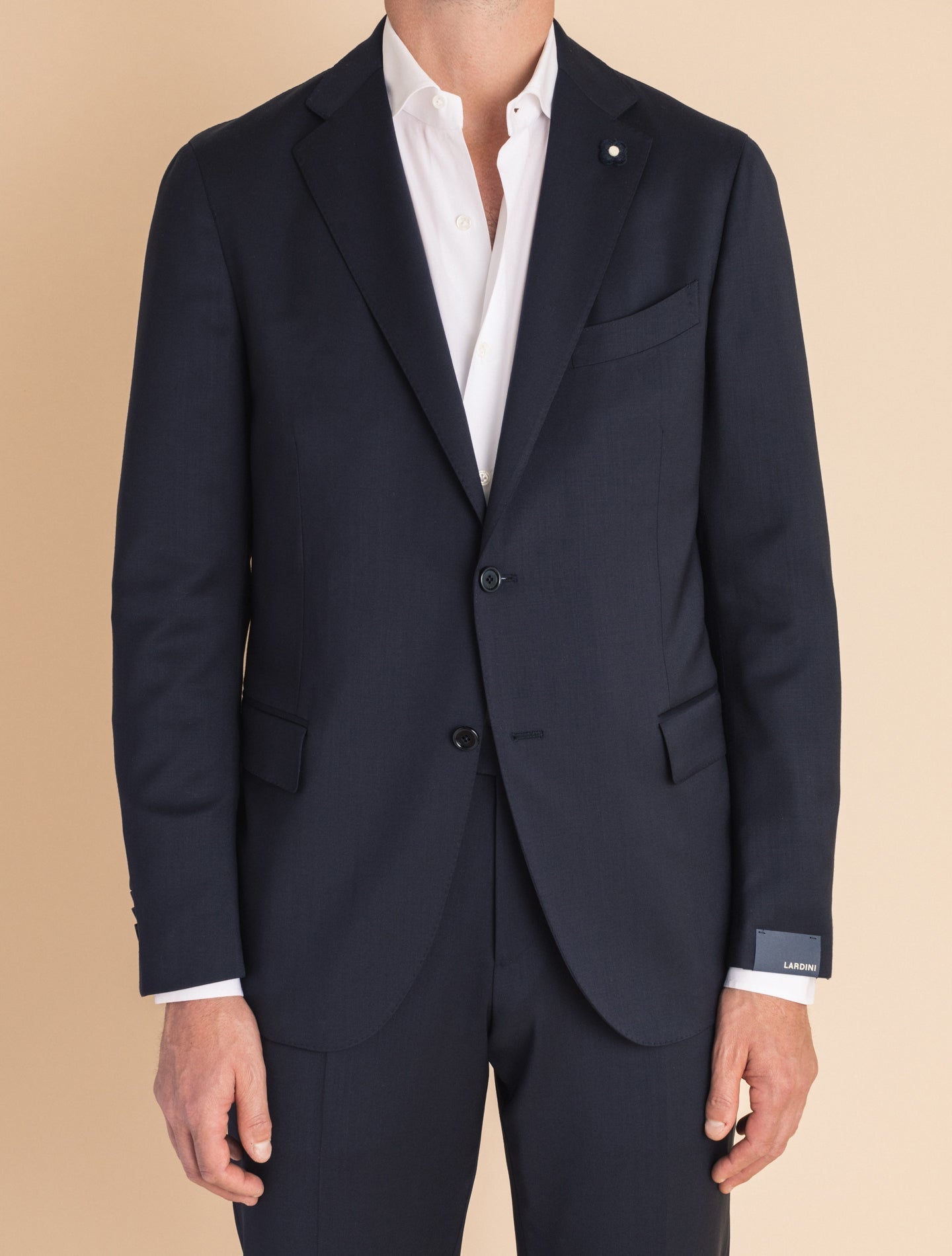 Navy Wool Twill Single Breasted Suit | Gabucci