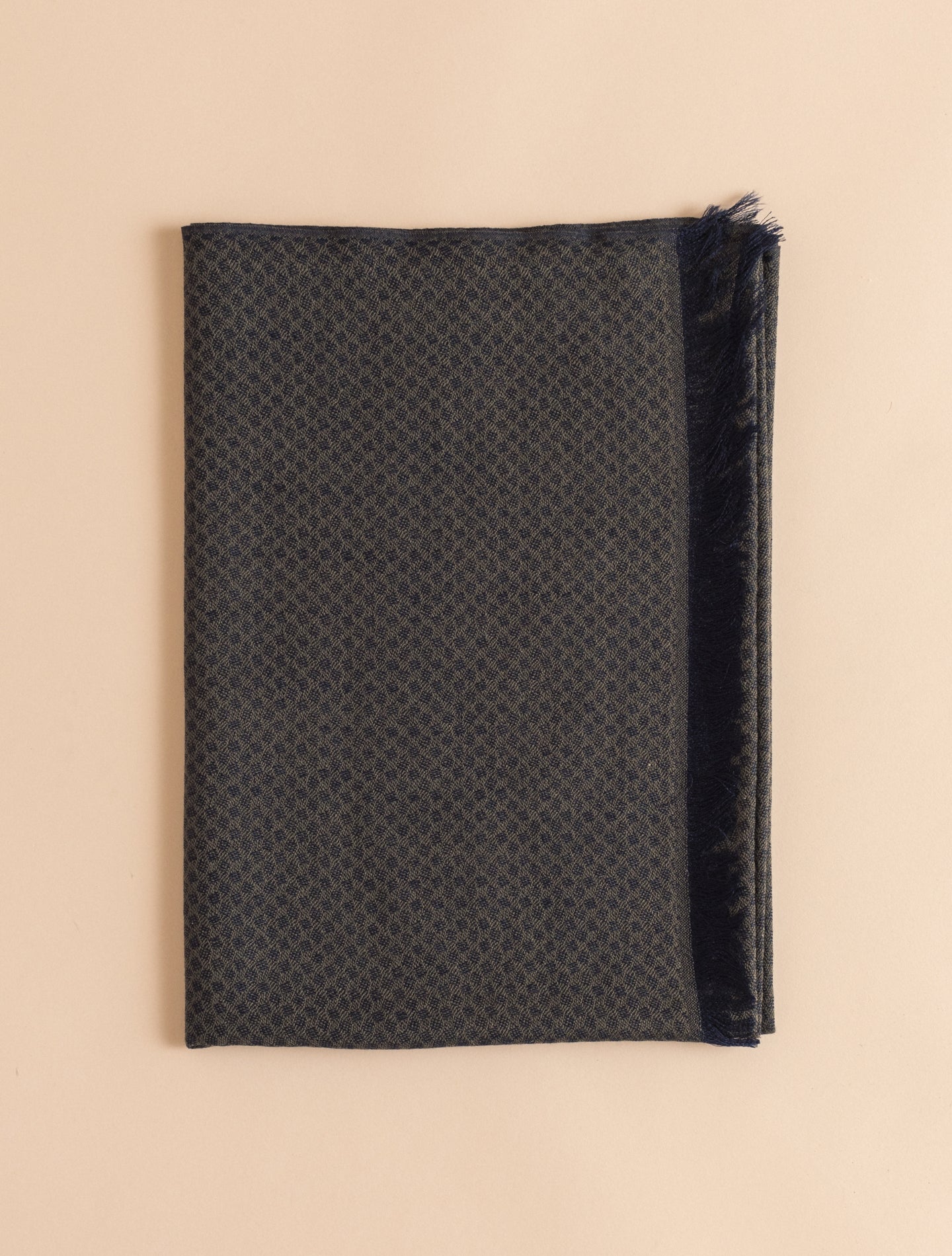 Patterned Cashmere Scarf Moss Green Cesare Attolini Scarves Moss Green