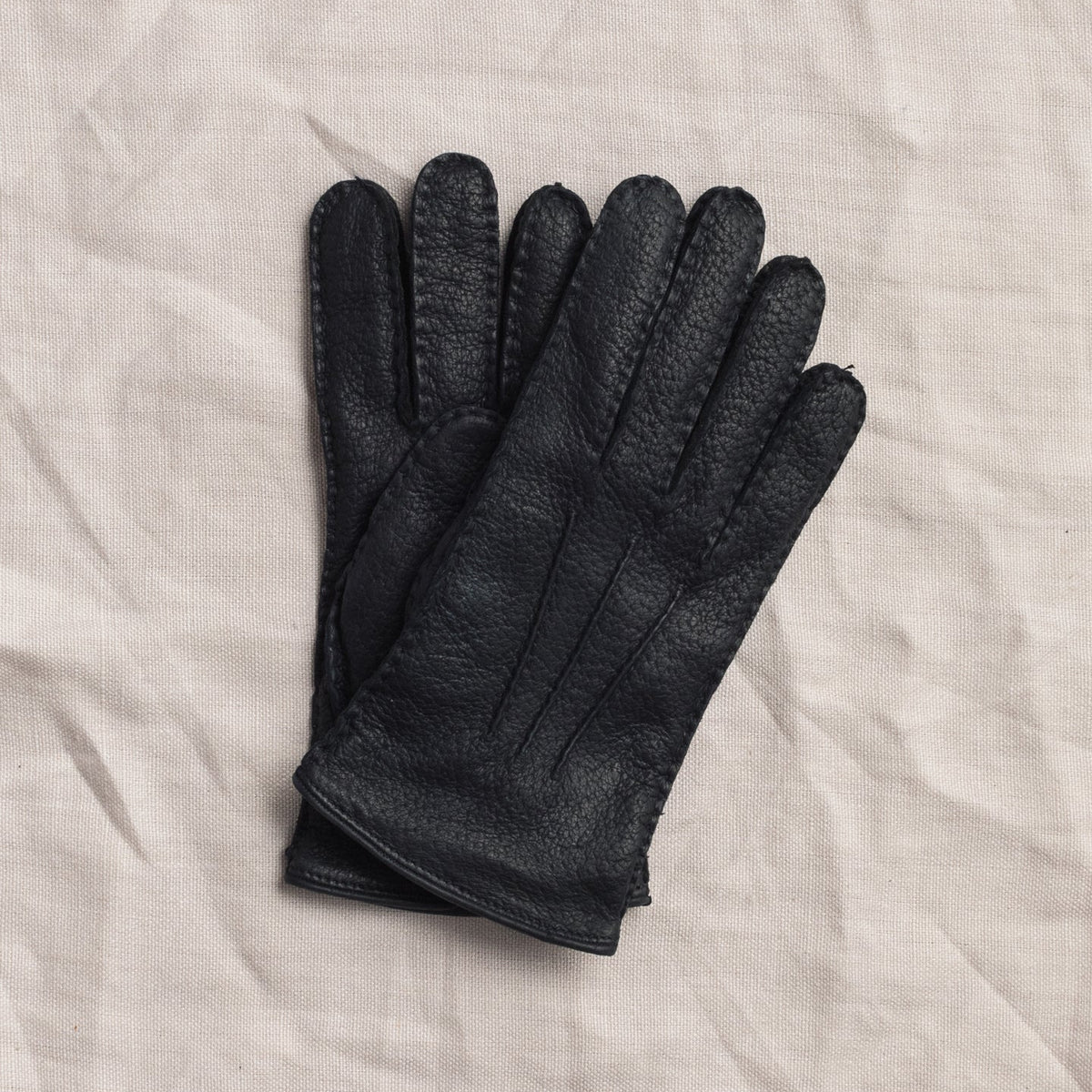 handschuhe pekari Peccary-Handschuhe Schwarz | Mario Portolano Uomo