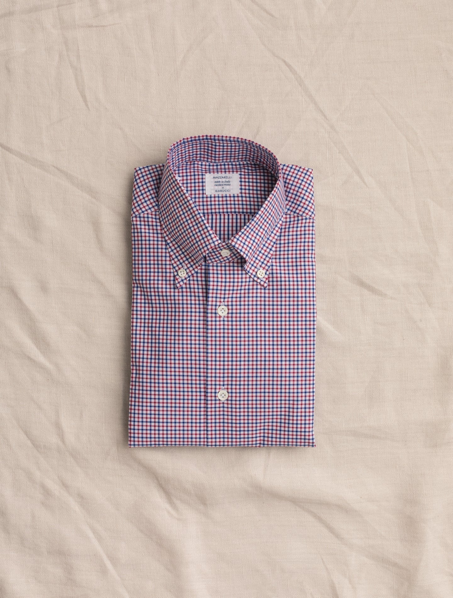 Red Navy Checked BD Shirt | Gabucci