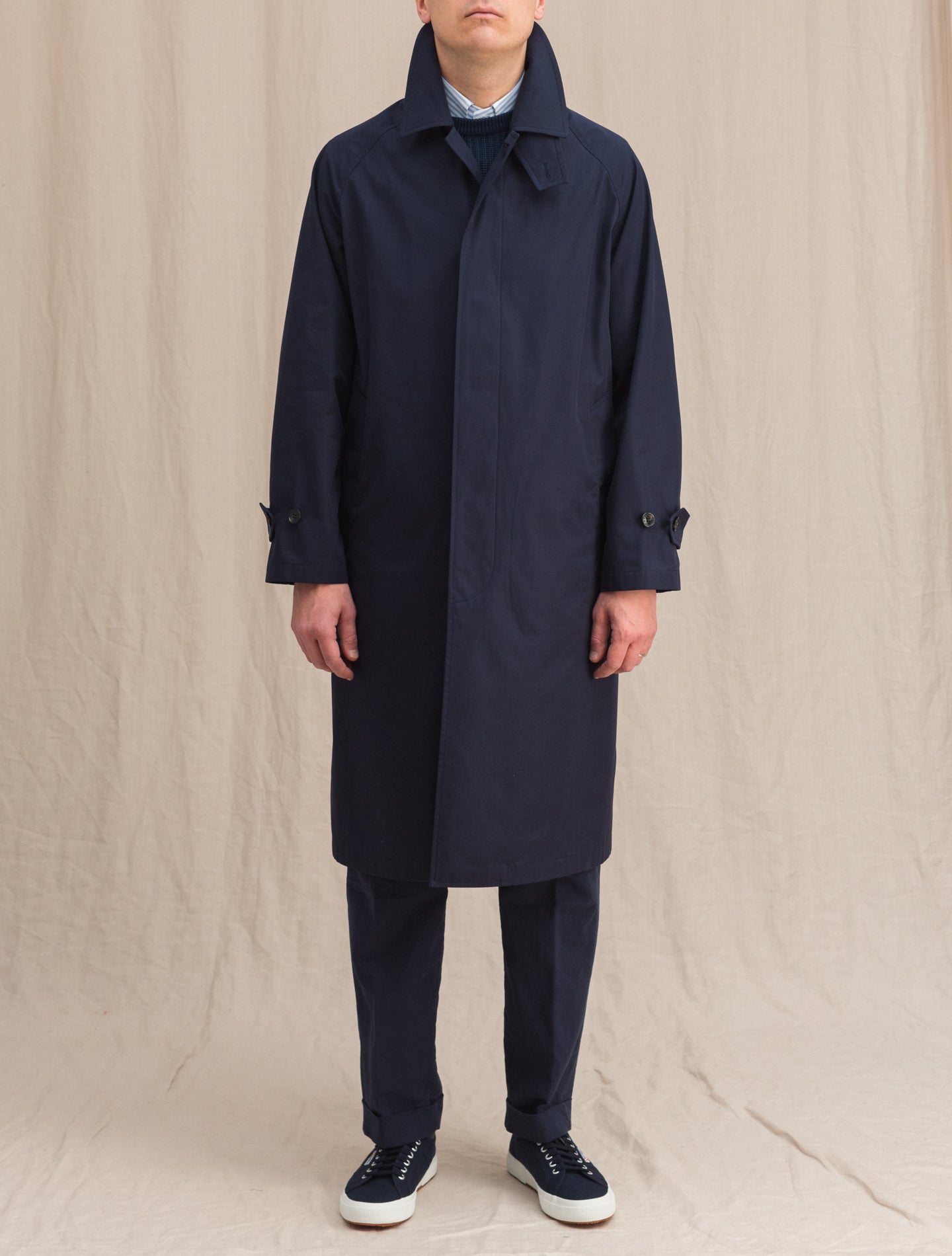 Selwyn Raglan Coat Navy Mackintosh Outerwear 36/S