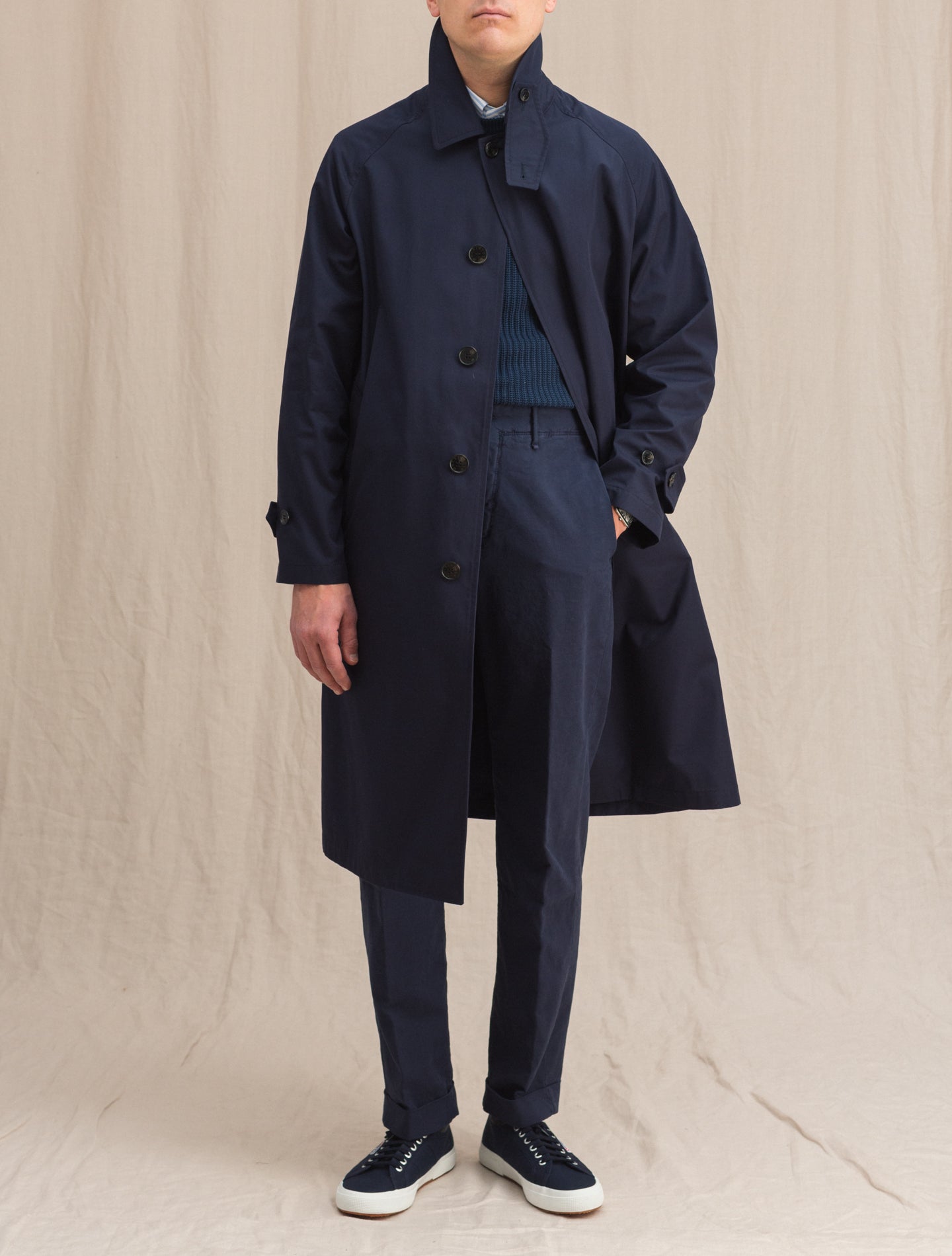 Selwyn Raglan Coat Navy Mackintosh Outerwear 36/S