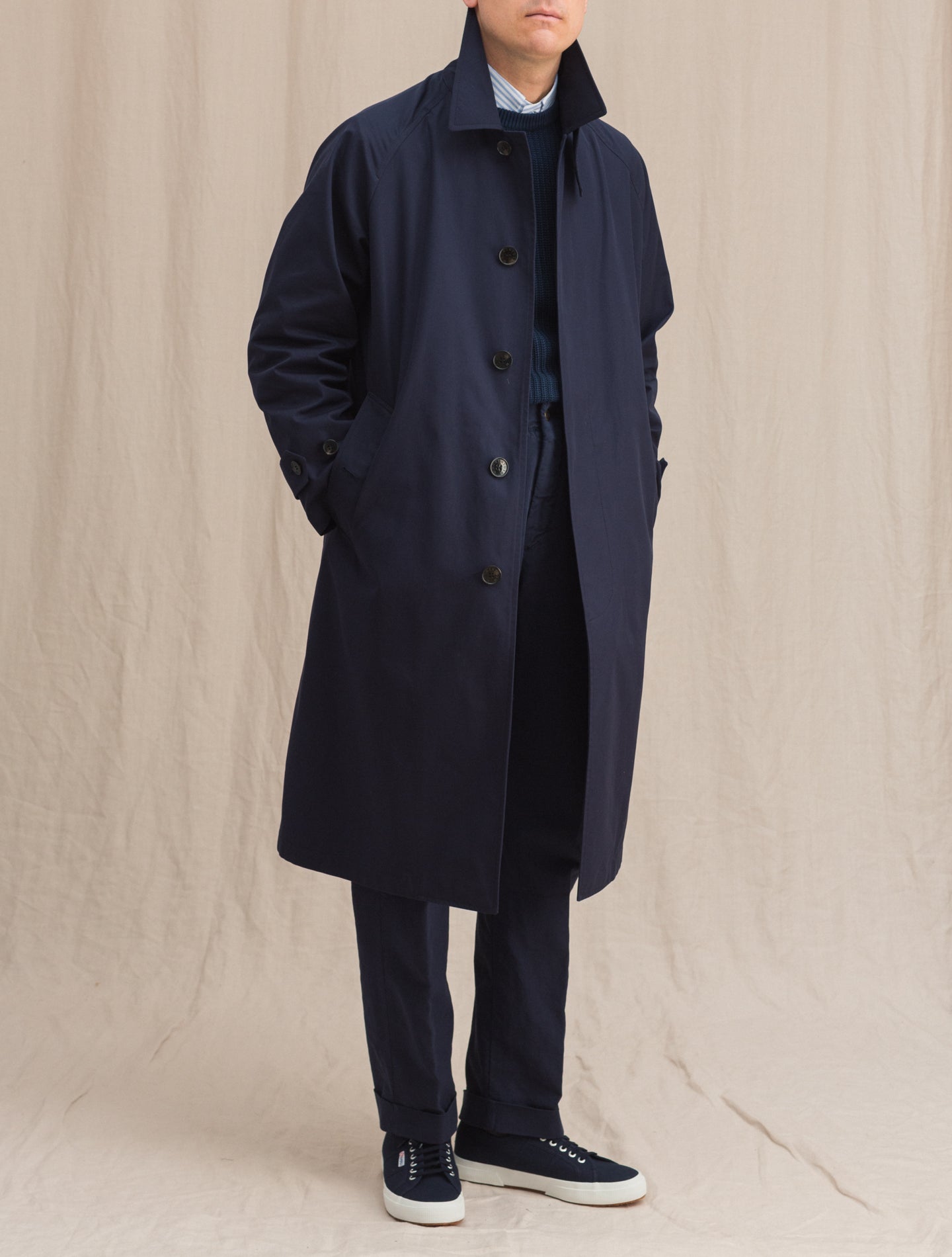 Selwyn Raglan Coat Navy Mackintosh Outerwear 36/S