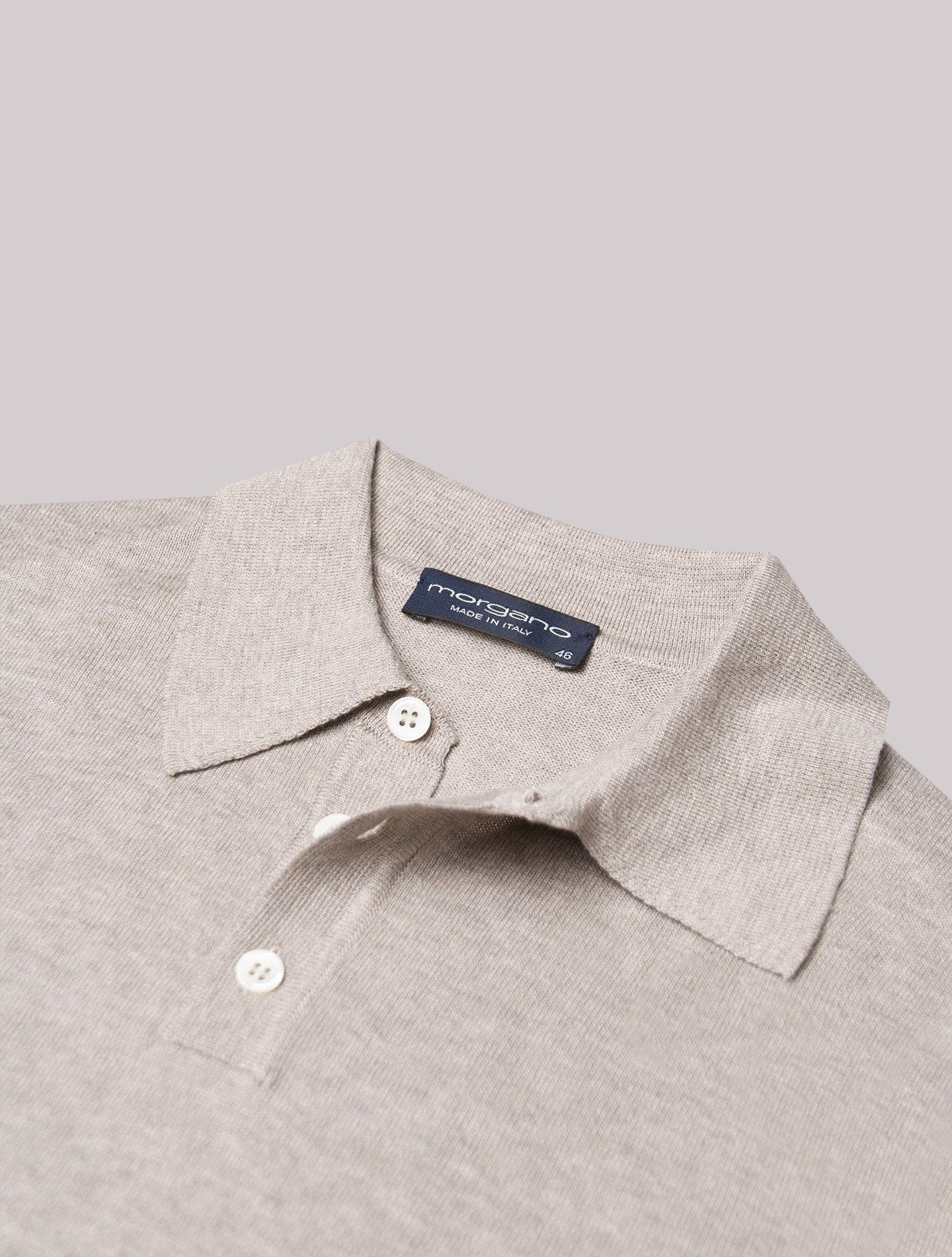 Short Sleeve Knitted Polo Shirt Nougat Morgano Polo shirts 46