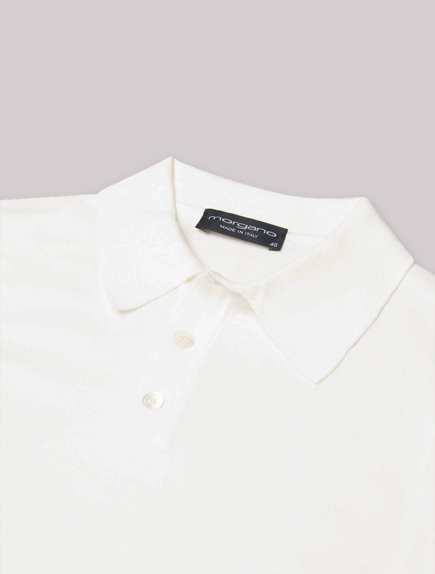 Short Sleeve Knitted Polo Shirt Off White Morgano Polo shirts 46