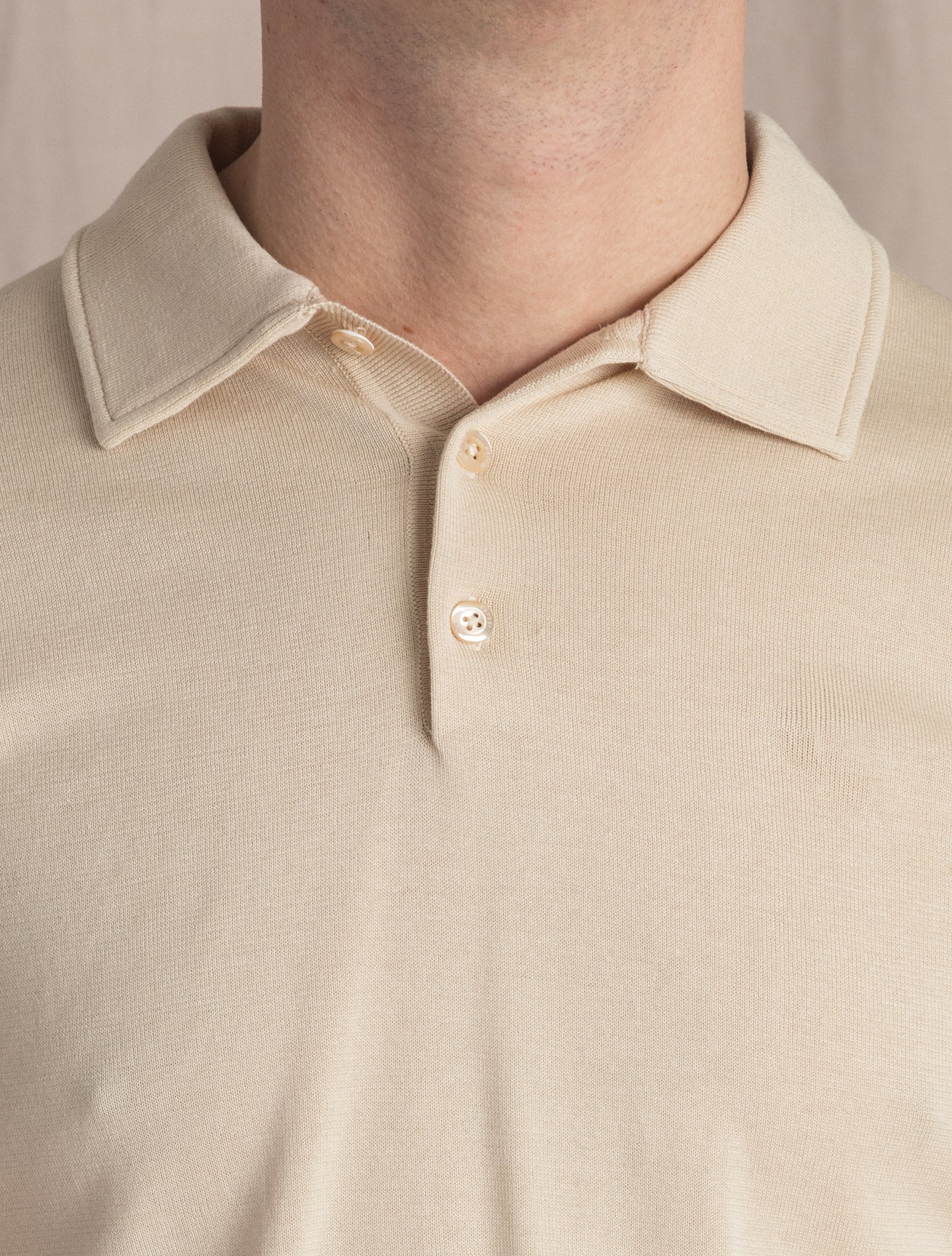Short Sleeve Polo Cotton Mix Off White Aspesi Knitwear 46