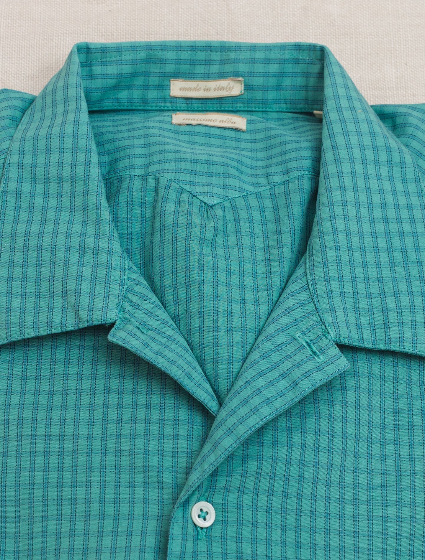 Short Sleeved Camp Collar Shirt Ocean Green Massimo Alba Shirts S