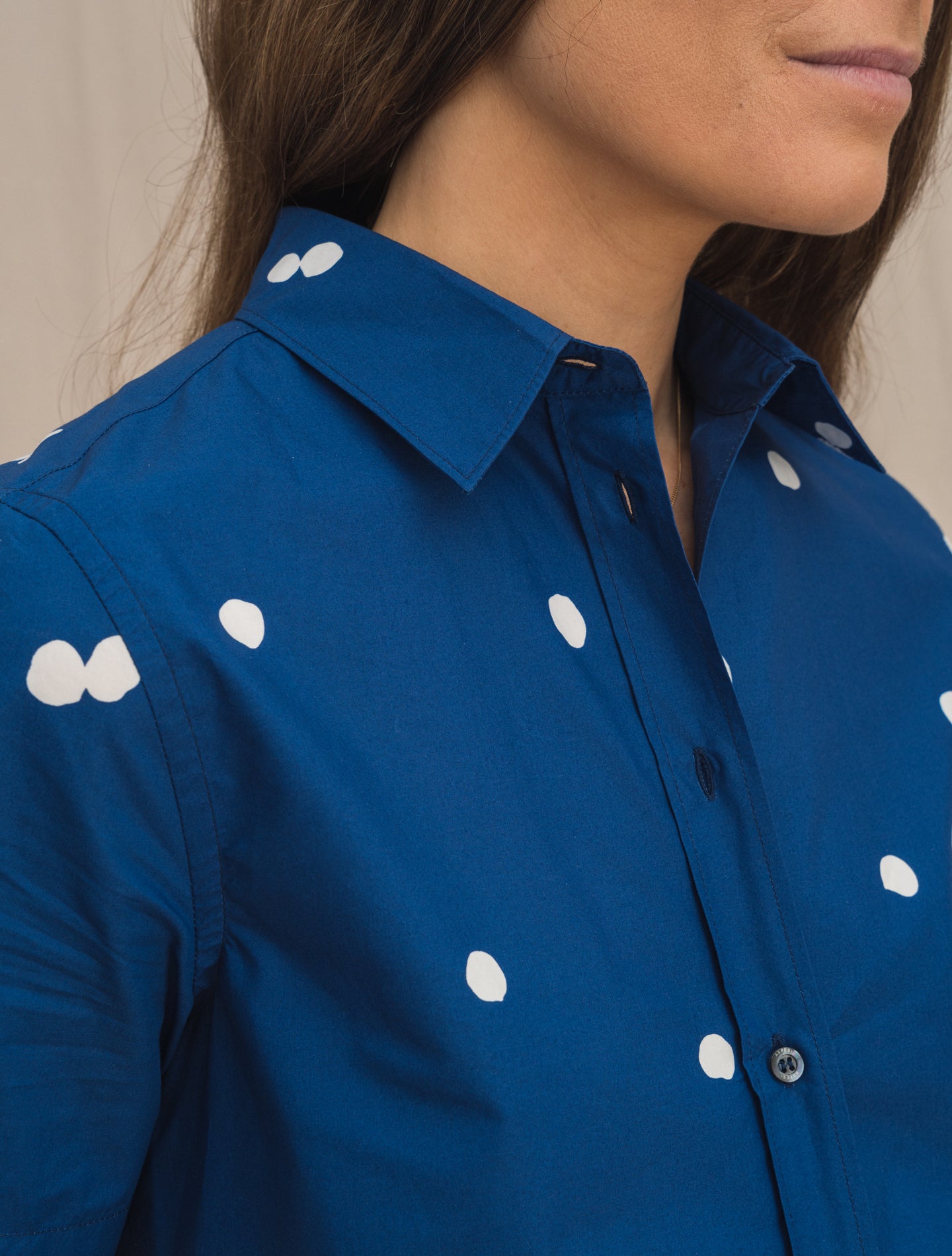 Short - Sleeved Polka Dot Shirt Blue Aspesi Shirts IT 38