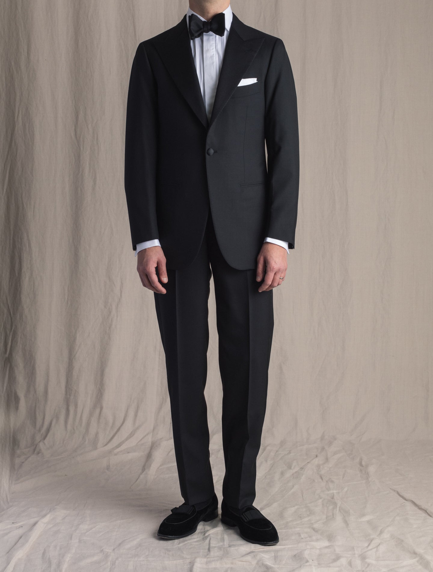 Single Breasted Tuxedo Black Cesare Attolini Suits 46