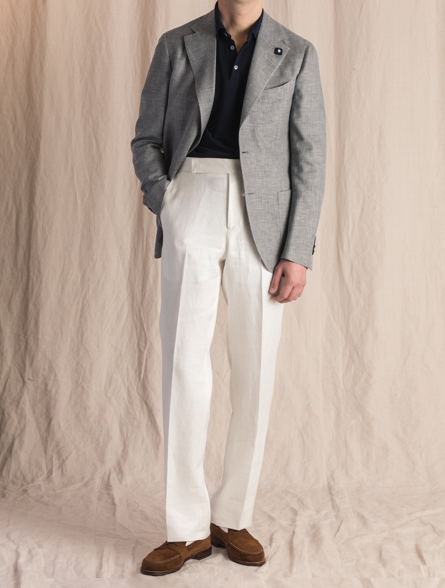 Single Breasted Wool Mix Jacket Grey Lardini Jackets 48