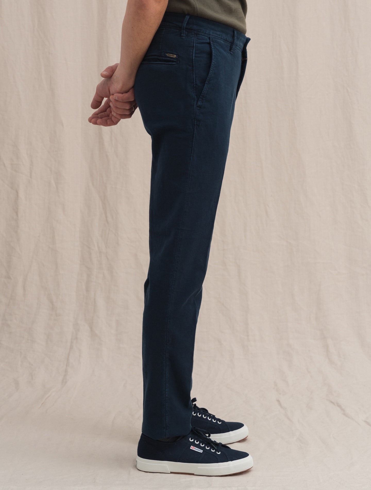 Slim Fit Cotton Slacks Blue Incotex Trousers 31