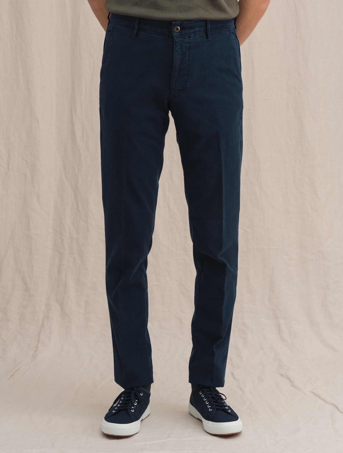 Slim Fit Cotton Slacks Blue Incotex Trousers 31
