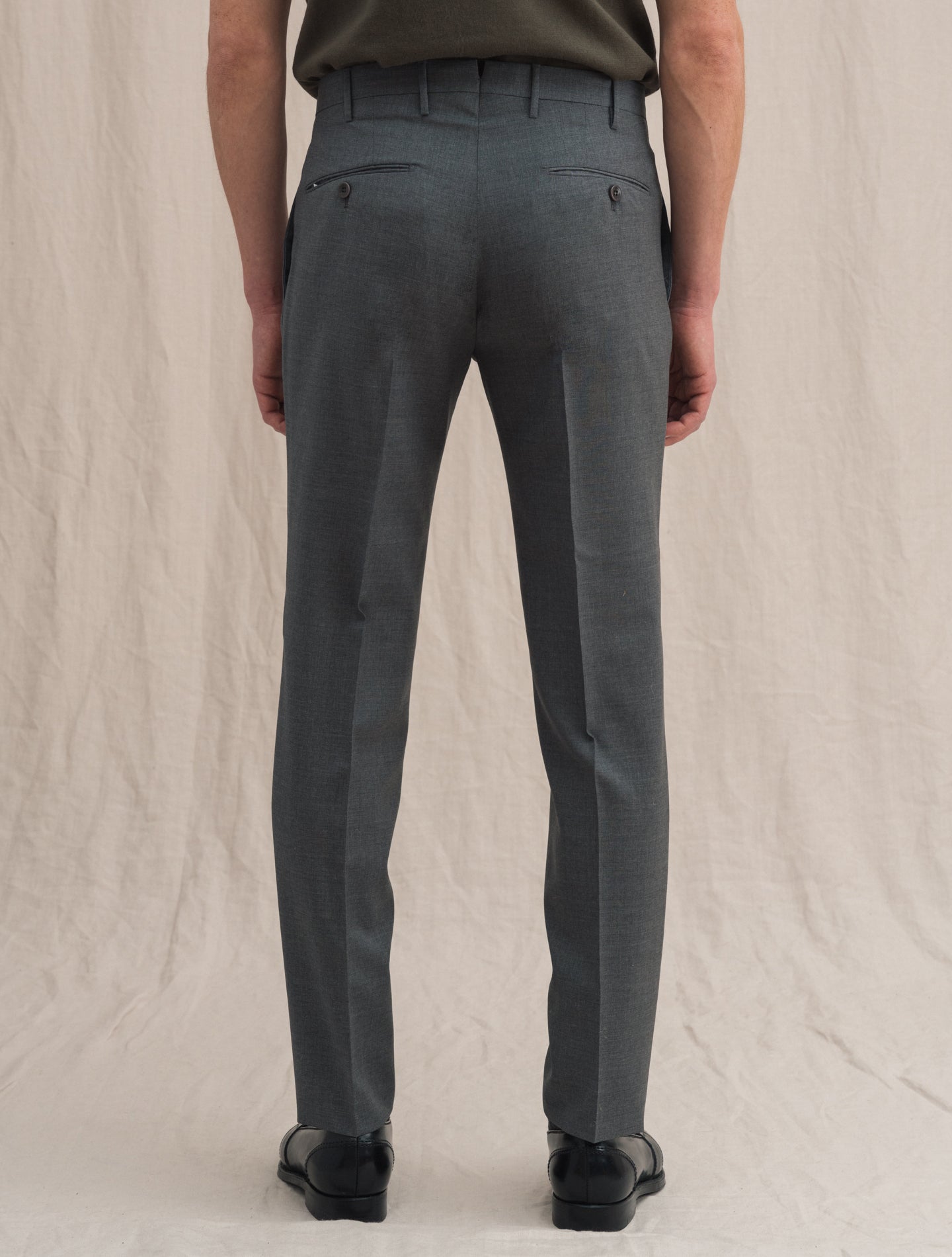 Slim Fit Wool Trousers Grey Incotex Trousers 48