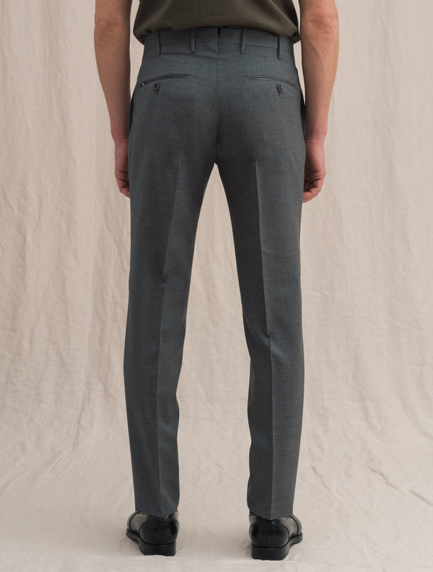 Slim Fit Wool Trousers Grey – Gabucci