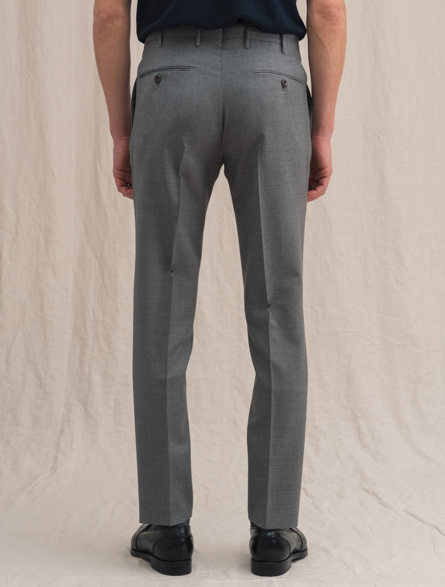 Slim Fit Wool Trousers Light Grey Incotex Trousers 48