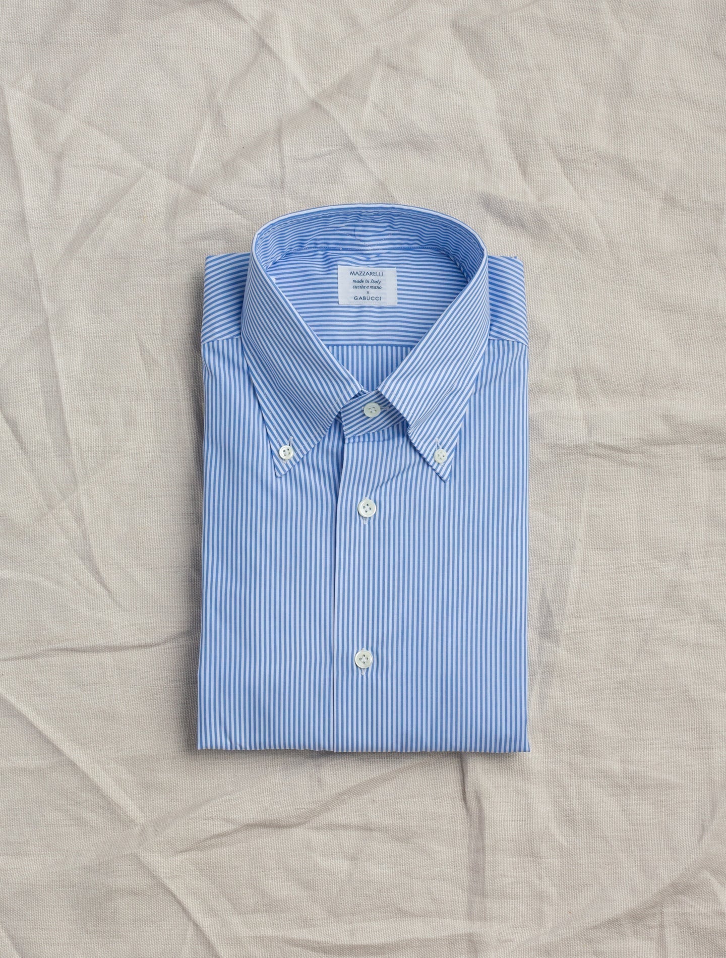 Striped Button Down Blue Mazzarelli Shirts 38