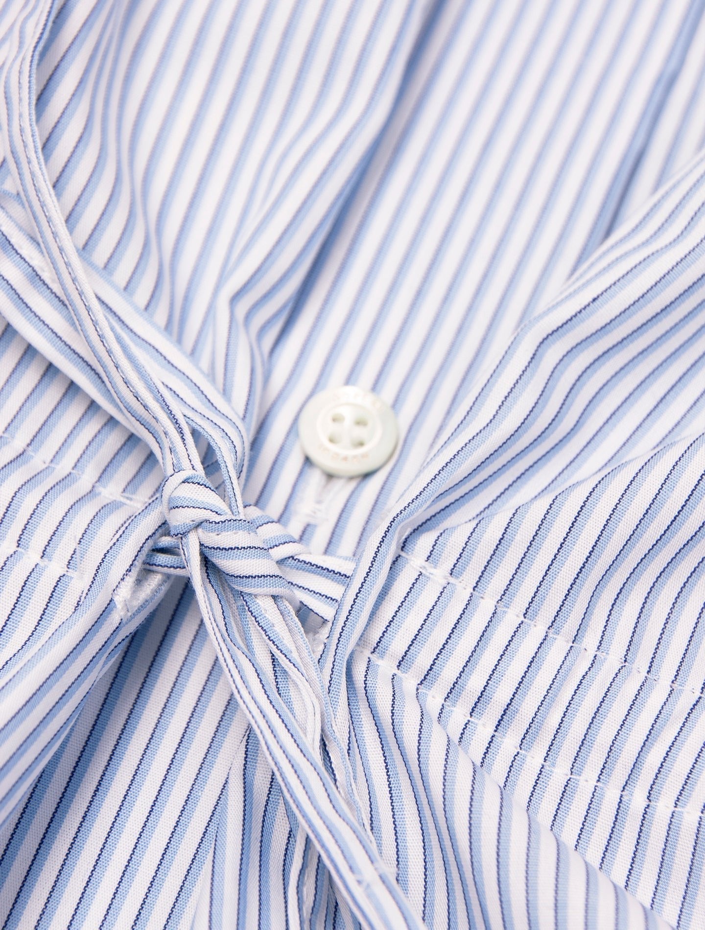 Striped Drawstring Shirt Dress Light Blue Aspesi Dresses IT 40