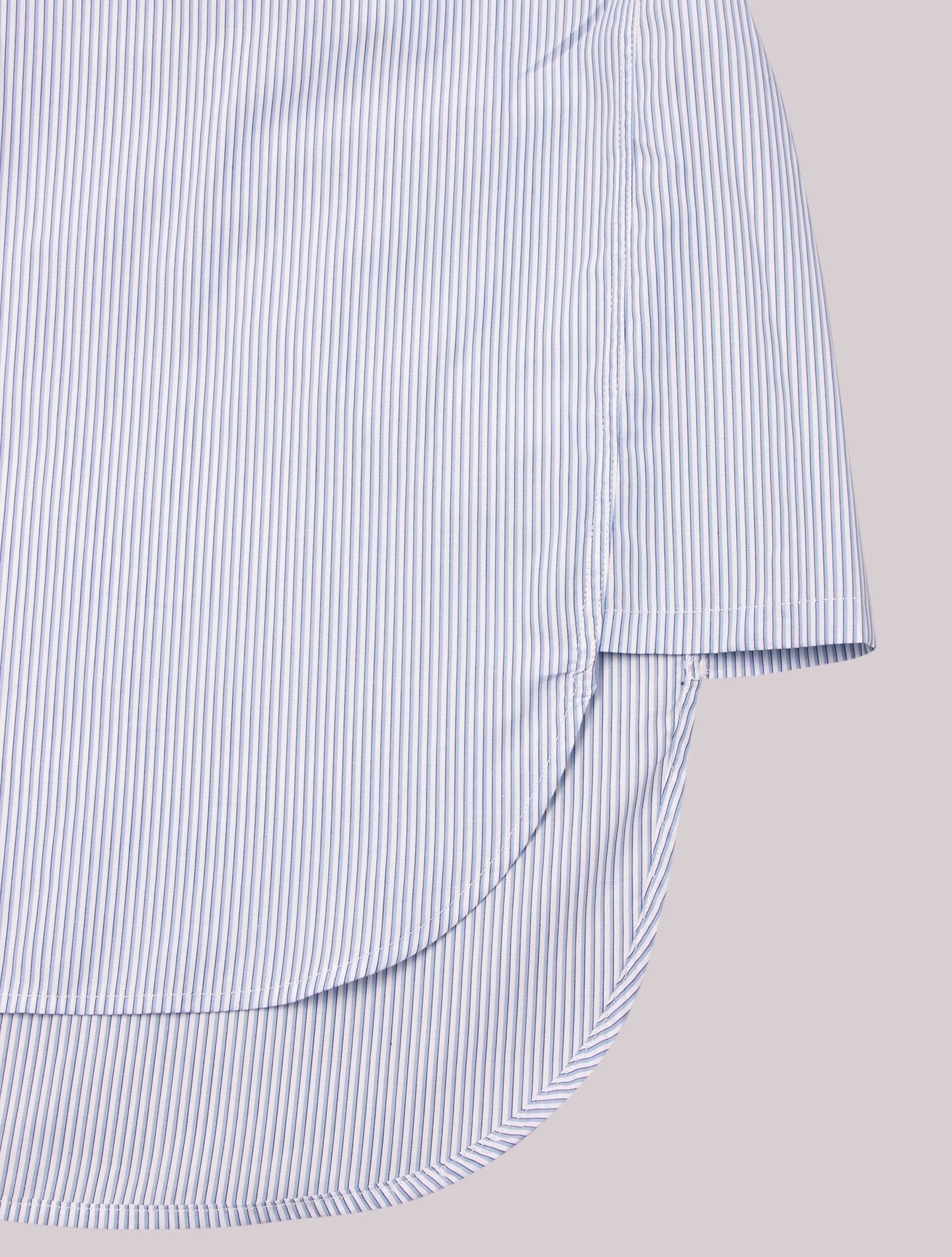 Striped Drawstring Shirt Dress Light Blue Aspesi Dresses IT 40