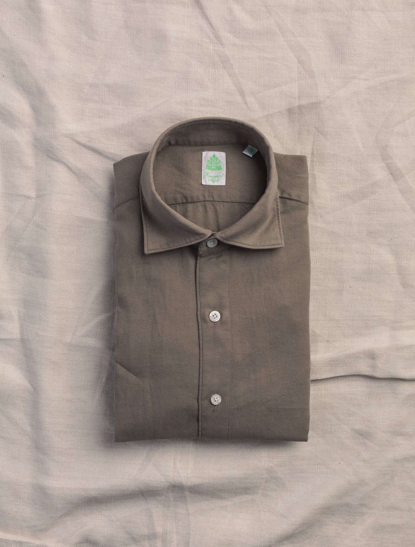 Taupe Tokyo Brushed Cotton Cashmere Shirt | Gabucci