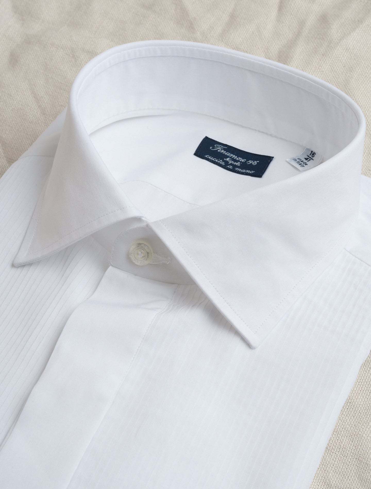 White Tuxedo Shirt Finamore Shirts 38