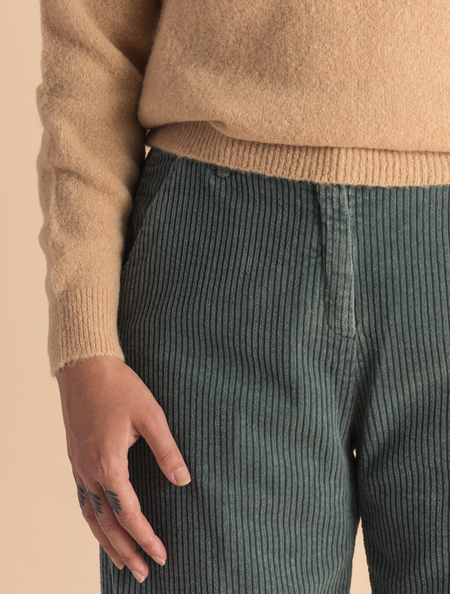 Wool Alpaca Crewneck Sweater Camel Zanone Knitwear IT 40